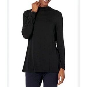 Daily Ritual Black Mock Neck Long Sleeve Tunic Top XXL Soft Stretch Knit EUC